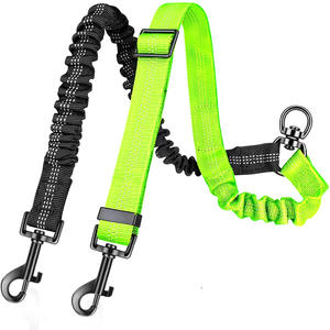 Correa doble para perros 2 en 1, correa ajustable, amortiguador elástico, sin enredos, divisor de entrenamiento dual, accesorio, correa para dos perros - Product Image 3