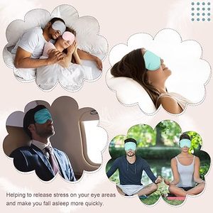 Masques de sommeil en soie de mûrier satinée multicolores avec sangle réglable pour les voyages et la relaxation - Product Image 4