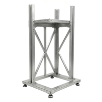 Support vertical en aluminium anodisé argenté pour panneau de commande