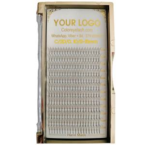 Cils synthétiques de haute qualité faits à la main 2D/12 lignes, qui brillent dans le noir, doux, lisses, application facile de la colle, nom de marque personnalisable - Product Image 1