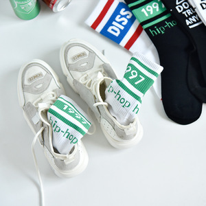 Chaussettes de sport d'été pour hommes Hip Hop Skateboard Fashion Street coton doux jetable et anti-dérapant lettre motif ODM approvisionnement - Product Image 4