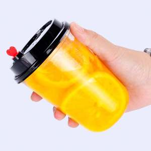 Disposable Logo Printed PET 12oz 16oz U Shape Round <b>Bubble</b> Tea <b>Boba</b> Coffee Plastic Cups With Lids - Product Image 4