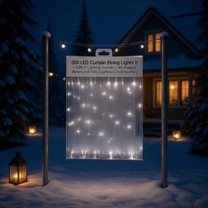 300 LED <b>Curtain</b> <b>String</b> Lights 9.8ft X 9.8ft USB Powered Waterproof Fairy Lights for Christmas Party - Product Image 2