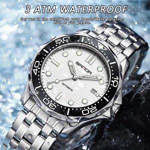 Reloj de Pulsera Mecánico para Hombre SANDA 5604, Bisel Giratorio, Luminoso, Calendario, Resistente al Agua, Reloj de Moda Premium - Product Image 5