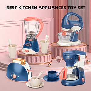 Juego de Juguetes de Electrodomésticos de Cocina para Niños, Cafetera, Licuadora, Batidora, Tostadora con Luces y Sonidos Realistas - Product Image 3