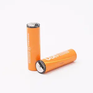Venta caliente baterías recargables USB de iones de litio reutilizables tipo C puerto de carga USB pilas AA AAA 1,5 V 2200mWh celda NCA