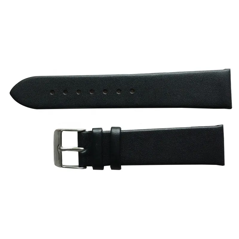 High-quality custom OEM good interchangeable quick-release flat soft nappa genuine leather watch band strap without stitching
