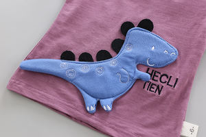 Un garçon qui porte un sweat-shirt avec un motif de dinosaure dans un temps chaud, ensemble de vêtements pour enfants, ensemble complet de vêtements pour bébés - Product Image 5