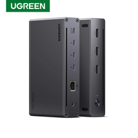 Base de Conexión UGREEN Thunderbolt 4 8 en 1, 40Gbps, Hub TBT4, 3 Puertos TB4, Doble Salida 4K 60Hz, Salida Única 8K, Carga Rápida de 85W, Gigabit Ethernet