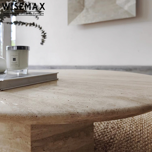 Meubles WISEMAX Table centrale de salon vintage Table basse italienne moderne en <span class=keywords><strong>travertin</strong></span> <span class=keywords><strong>beige</strong></span> pour la maison Hall d'hôtel - Product Image 6