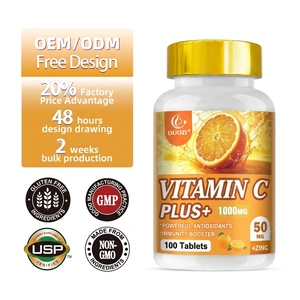 Tabletas de Vitamina C Plus de DUOZI, 1000 mg, 100 Unidades, con Zinc, Refuerzo del Sistema Inmunitario, Sin Gluten, Sin OMG - Product Image 1
