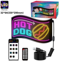 Aplicación de publicidad programable 32*64 Led Car Sign Board Usb 5V Animación de desplazamiento Pantalla digital Led Matrix Panel de luz