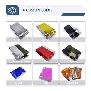 Biểu tượng tùy chỉnh nhiệt cơ thể <span class=keywords><strong>aluminized</strong></span> Mylar Survival khẩn cấp nhiệt chăn không thấm nước lá - Product Image 6