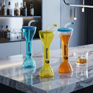 Gobelet à slushy Yard Cup 12oz avec paille en plastique PET, couleur personnalisée, pour fêtes, logo personnalisé, vente en gros - Product Image 5