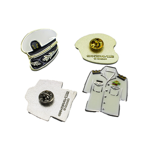 Al por mayor: Pines de solapa esmaltados metálicos personalizados con forma de sombrero, Pines de solapa tipo escudo, Pines de uniforme, Pines de solapa tipo medalla vintage para personalización - Product Image 2