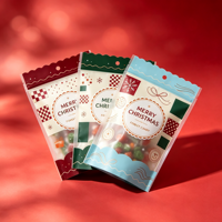 Sachet Doypack Personnalisé pour Bonbons de Noël, Qualité Alimentaire, Refermable avec Fermeture Éclair, Emballage Plastique, Logo Personnalisé