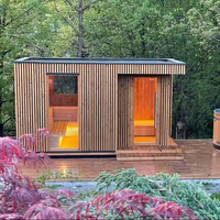 Modern mewah 4 orang Cedar luar ruangan kabin Sauna kayu merah Finlandia konstruksi kayu Solid fungsi uap kering