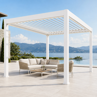 Pergola OEM avec toit à lames motorisées, télécommande, protection UV, en aluminium, étanche, installation facile, pour jardin chinois