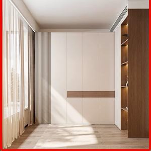 מותאם אישית מודרני בסגנון מינימליסטי, ארון בגדים עם צבע עץ וחללי אחסון מרובים, ארון ארון בגדים - Product Image 5