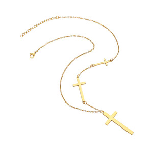 Collier croix en acier inoxydable, chaîne de clavicule minimaliste, style européen simple et tendance, accessoire cadeau - Product Image 5