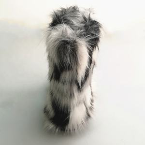 Grande collo di pelliccia caldo di Avvio Delle Donne di Inverno Piccolo Tacchi Alti Alla Caviglia Stivali di Design di Lusso di Avvio della Neve - Product Image 4