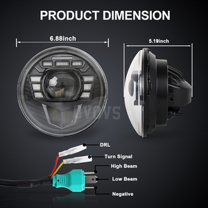 อุปกรณ์เสริมรถยนต์ OVOVS ไฟหน้ารถยนต์ 12V พร้อมไฟเลี้ยวสีเหลืองอำพัน ไฟหน้า LED 7 นิ้ว สำหรับรถจี๊ป แรงเลอร์ JK TJ <span class=keywords><strong>CJ</strong></span> LJ โตโยต้า ฮัมเมอร์ H2 - Product Image 6