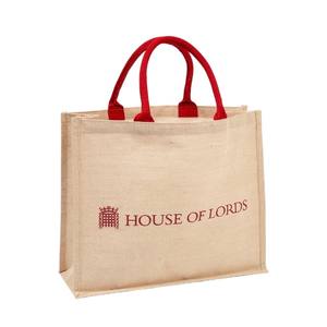 New Vietnam Box-shaped Jute <b>Bag</b> With <b>Piping</b> Top Fabric Beige Ivory Fashion Shoulder High Quality Eco Friendly - Product Image 1