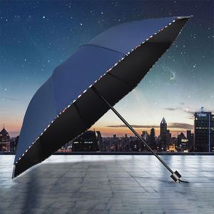 Paraguas Plegable de 10 Varillas con Borde Simple, Protección Solar y Contra la Lluvia, para Hombre y Mujer - Product Image 2