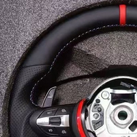 Volant en cuir série M en stock pour BMW M3 M5 F20 F22 F23 F30 F33 F34 X1 F48 X5 F15 X3 F25 F80 E90 E70 E84 avec palettes de commande