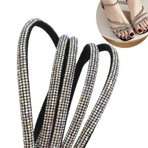R004 신발에 대한 새로운 핫 크리스탈 스트립 라인 석 로프 패션 라인 석 문자열 코드 샌들 장식 - Product Image 2