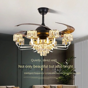 Lampe moderne style européen télécommande silencieuse à vitesse réglable pliable comprend 6 ampoules ventilateur amélioré - Product Image 4