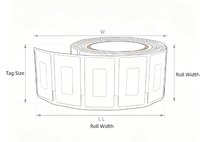 Étiquette RFID UHF anti-métal imprimable, portée de lecture 2m, 55*15mm, pour la gestion des actifs sur surfaces métalliques, OEM ODM