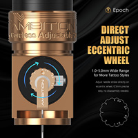 Machine à tatouer sans fil professionnelle Ambition Epoch Direct Drive avec course réglable de 1,0 à 5,0 mm et pédale sans fil