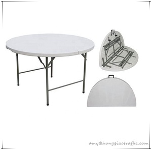 6FT 180cm ngoài trời gấp bàn kim loại chân nhựa tròn gấp trong một nửa phục vụ bàn đám cưới và Ghế gấp trong một nửa bàn - Product Image 5