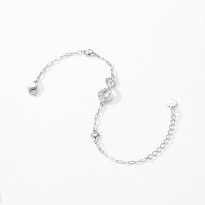 SPJ High Quality 925 Sterling Silver <b>Infinity</b> Love Luxury CZ <b>Bracelet</b> Chain Link for Women Romantic Wedding Jewelry Gift - Product Image 4