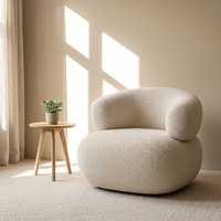 Fauteuil d'appoint rembourré en tissu doux, personnalisé OEM/ODM, au design moderne pour salon et hôtel