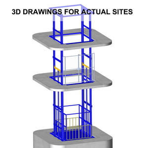2000kg 3 फर्श हाइड्रोलिक खड़ी गोदाम माल लिफ्ट मंच - Product Image 3