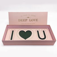 INUNION Boîte à Fleurs Boîte Cadeau « Je t'aime » avec Mousse Florale Cadeau Fête des Mères Boîte en Forme de Lettre