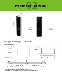 <span class=keywords><strong>RFID</strong></span> 카드 작성기 리더기 125KHz 방수 ABS 소재 출입 통제 EM ID 카드 리더기 WG26/34 보안 시스템 - Product Image 3