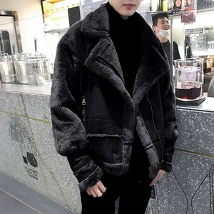 Les vêtements d'hiver en cuir coréen pour hommes sont épissés avec de la laine d'agneau et de la fourrure et les vestes et vestes rembourrées pour hommes sont rembourrées Wit - Product Image 6