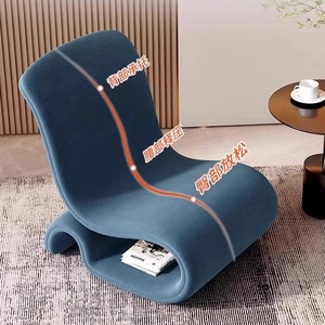 Sillón Individual Estilo Italiano, Moderno y Minimalista, para Sala de Estar, Forma Única, Tapicería de Terciopelo, Sillón de Diseño - Product Image 4