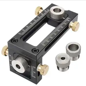 Hot Selling Woodworking 2 in 1 Drill Puncher Locator Cross Oblique Flat Head Puncher Screw Jig Bed Cabinet Screw Punch Locator