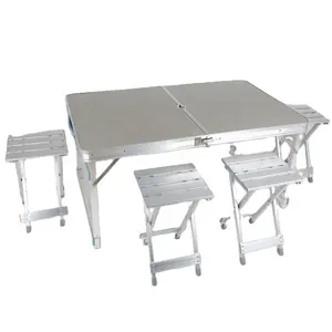 OEM/ODM toptan metal katlanır masalar sandalyeler 2ft/4ft/6ft serbestçe katlanmış kolay taşıma mesa plegable açık kamp/ofis/karşılamak