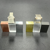 2-en-1 Tipo-c Crystal USB Flash Drive con luces LED Logotipo personalizado Memoria USB para regalos promocionales Pendrive con caja