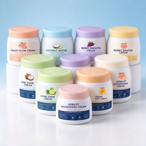 Pastel Lid Plastic Cream <b>Jar</b> Cosmetic Packaging Container Wide Mouth Storage Tub Custom <b>Label</b> - Product Image 3