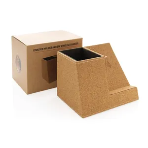 Portalápices de corcho con cargador inalámbrico, gadgets ecológicos - Product Image 5