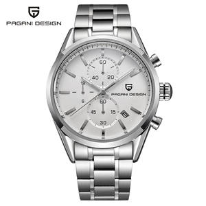 Reloj cronógrafo Pagani Design para hombre, caja de acero inoxidable, correa de cuero negra, resistente al agua hasta 30M, movimiento japonés CX-2513C - Product Image 4