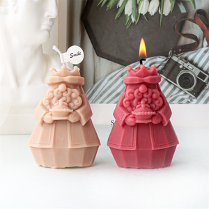 Mignon Simple Roi Statue Moule Silicone Lilliputian Aroma <span class=keywords><strong>Bougie</strong></span> Outil DIY Faire Gâteau Cuisson Gypse Résine Savon Articles Ménagers - Product Image 5
