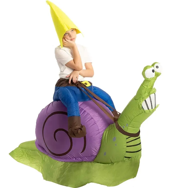 Hot Sale Customizable Size Adult Children Dress Up A Child Riding A Snail Holiday Party Giant Inflatable Costume