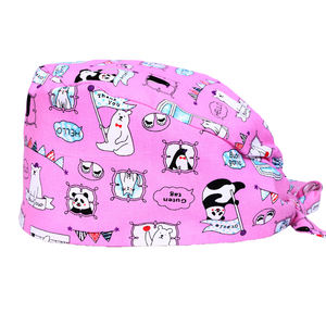 Gorro quirúrgico de Hospital para mascotas de alta calidad para mujer, gorro de trabajo de <span class=keywords><strong>Farmacia</strong></span> de laboratorio de dibujos animados ajustable, gorro de dentista, gorro de enfermería - Product Image 1